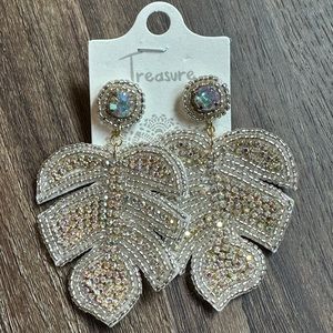 Statement earrings.  Silver and beaded.  Perfect to complete an outfit.